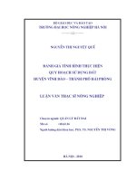 đánh giá tình hình thực hiện quy hoạch sử dụng đất huyện vĩnh bảo thành phố hải phòng