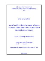 nghiên cứu chính sách thu hút đầu tư phát triển khu công nghiệp đình trám, tỉnh bắc giang