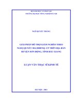giải pháp hỗ trợ giảm nghèo theo nghị quyết 30a2008nq – cp trên địa bàn huyện sơn động, tỉnh bắc giang