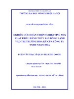 nghiên cứu hoàn thiện marketing mix xuất khẩu hàng thủy sản đông lạnh vào thị trường hoa kỳ của công ty tnhh nhan hòa