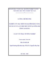 nghiên cứu đặc điểm ngoại hình và khả năng sản xuất của gà thịt đen nuôi tại nông hộ tỉnh cao bằng