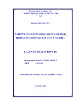 nghiên cứu chuyển dịch cơ cấu lao động theo ngành trên địa bàn tỉnh vĩnh phúc
