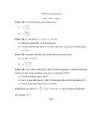 Đề kiểm tra toán HKI lớp 12