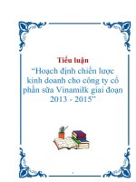 hoạch định chiến lược kinh doanh cho công ty cổ phần sữa vinamilk giai đoạn 2013 - 2015