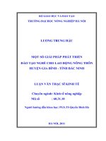 một số giải pháp phát triển đào tạo nghề cho lao động nông thôn huyện gia bình, tỉnh bắc ninh