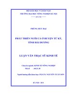 phát triển nuôi cá ở huyện tứ kỳ, tỉnh hải dương