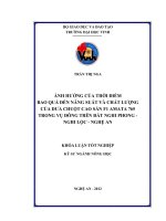 Ảnh hưởng của thời điểm bao quả đến năng suất và chất lượng của dưa chuột cao sản f1 amata 765 trong vụ đông trên đất nghi phong   nghi lộc   nghệ an