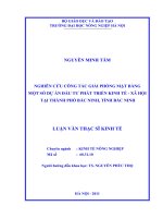 nghiên cứu công tác giải phóng mặt bằng một số dự án đầu tư phát triển kinh tế, xã hội tại thành phố bắc ninh,tỉnh bắc ninh