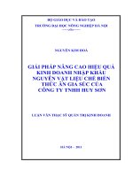 giải pháp nâng cao hiệu quả kinh doanh nhập khẩu nguyên vật liệu chế biến thức ăn gia súc tại công ty trách nhiệm hữu hạn huy sơn