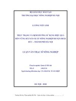 thực trạng và định hướng sử dụng hiệu quả, bền vững đất sản xuất nông nghiệp huyện hoài đức thành phố hà nội