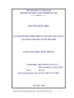 quy hoạch phát triển điện lực huyện lạng giang tỉnh bắc giang giai đoạn 2010 - 2015 có xét đến 2020