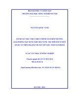 đánh giá việc thực hiện chính sách bồi thường giải phóng mặt bằng khi nhà nước thu hồi đất ở một số dự án trên địa bàn huyện mỹ lộc, tỉnh nam định