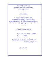 đánh giá quá trình phổ biến mô hình book keeping từ huyện mỹ đức, hà nội sang 6 tỉnh miền bắc việt nam