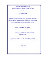 nghiên cứu mối liên kết giữa nhà nông, nhà khoa học và doanh nghiệp trong sản xuất kinh doanh rau trên địa bàn huyện gia lâm, hà nội