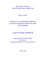 nghiên cứu các giải pháp phát triển đào tạo nghề tại chỗ cho lao động nông thôn tỉnh thanh hoá