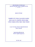nghiên cứu nâng cao chất lượng đào tạo của trường trung học công nghệ lương thực thực phẩm