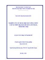 nghiên cứu sử dụng đội ngũ công chức cấp xã trên địa bàn huyện lâm thao, tỉnh phú thọ