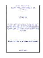 nghiên cứu nhu cầu xây dựng thương hiệu tập thể “đồng đại bái” cho sản phẩm đúc đồng ở xã đại bái, huyện gia bình, tỉnh bắc ninh