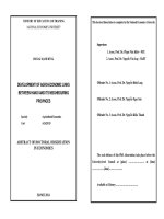 Development of agro economic links between hanoi and its neighbouring provinces