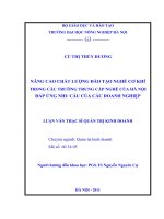 nâng cao chất lượng đào tạo nghề cơ khí trong các trường trung cấp nghề của hà nội đáp ứng nhu cầu của các doanh nghiệp