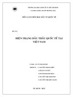 Tiểu luận môn Đấu thầu quốc tế Hiện trạng đấu thầu quốc tế tại Việt Nam