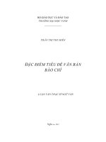 Đặc điểm tiêu đề văn bản báo chí