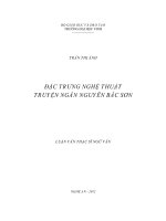 Đặc trưng nghệ thuật truyện ngắn nguyễn bắc sơn