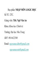 Bài giảng Nhập môn Logic học