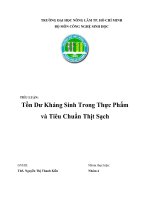 Tồn dư kháng sinh trong thực phẩm và tiêu chuẩn thịt sạch