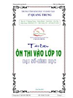 Tài Liệu Ôn Thi Vào Lớp 10 môn Toán Th.S Lê Hồng Lĩnh