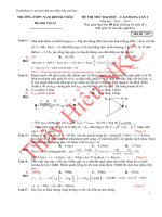 Đề thi thử ĐH môn Vật Lý có hướng dẫn giải chi tiết