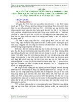 MỘT SỐ KINH NGHIỆM SỬ DỤNG OFFICE POWERPOINT 2003 TRONG DẠY HỌC KỂ CHUYỆN M NHẠC KHỐI LỚP 45 Ở TRƯỜNG TIỂU HỌC MINH HƯNG B  NĂM HỌC 2013 – 2014