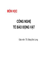 Chương 2 Động vật và mô tế bào động vật TS. Đặng Đức Long