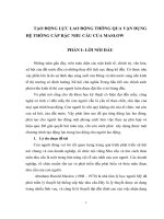 tạo động lực lao động thông qua vận dụng hệ thống cấp bậc nhu cầu của maslow