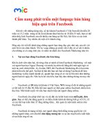 Cẩm nang phát triển môt fanpage bán hàng hiệu quả trên facebook