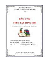 Báo cáo thực tập tổng hợp tại Khách sạn thanh linh 2