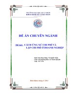 Đề án chuyên ngành Cách ứng xử chi phí và lập chi phí ở DN