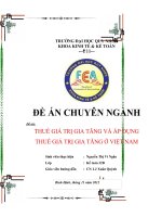 Đề án chuyên ngành Thuế giá trị gia tăng và áp dụng thuế giá trị gia tăng ở VN