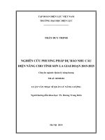 Luận văn nghiên cứu phương pháp dụ báo nhu cầu điện năng trong giai đoạn 2015~2025