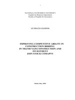 improving competitive ability in construction bidding in thanh nam construction and investment join stock comapny
