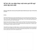 Kể lại việc em nhận được một món quà bất ngờ nhân dịp sinh nhật - văn mẫu