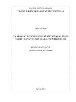 vai trò của việc sử dụng vốn xã hội trong các doanh nghiệp nhỏ và vừa trên địa bàn thành phố hà nội