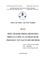 phân tích hệ thống kênh phân phối của công ty cổ phần dược phẩm duy tân tại tp. hồ chí minh