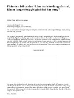 Phân tích bài ca dao “Làm trai cho đáng sức trai, Khom lưng chống gối gánh hai hạt vừng” - văn mẫu