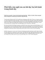 Phát biểu cảm nghĩ của em khi đọc Sự tích bánh trưng bánh dày - văn mẫu