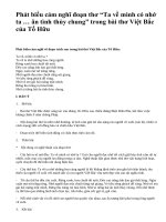 Phát biểu cảm nghĩ đoạn thơ “Ta về mình có nhớ ta … ân tình thủy chung” trong bài thơ Việt Bắc của Tố Hữu - văn mẫu