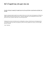 Kể về người mẹ yêu quý của em - văn mẫu