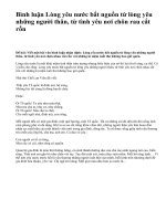 Bình luận Lòng yêu nước bắt nguồn từ lòng yêu những người thân, từ tình yêu nơi chôn rau cắt rốn - văn mẫu