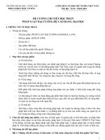 ĐỀ CƯƠNG CHI TIẾT HỌC PHẦN PHÁP LUẬT ĐẠI CƯƠNG HỆ CAO ĐẲNG, ĐẠI HỌC