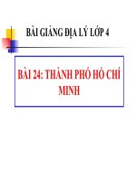 Bài giảng điện tử Địa Lý 4 Bài 24 bài giảng thành phố hồ chí minh